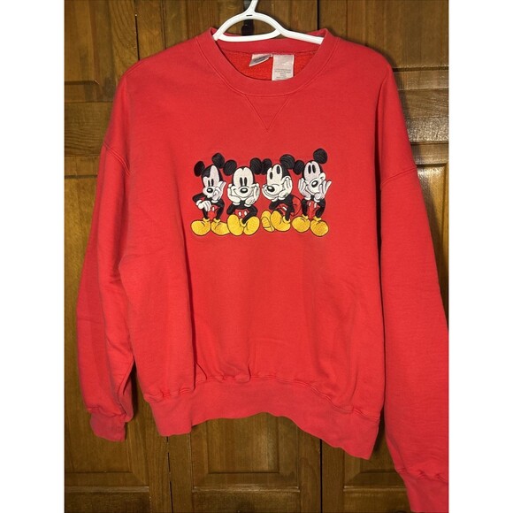 Disney Tops - Red Disney Mikey Mouse Sweatshirt XL